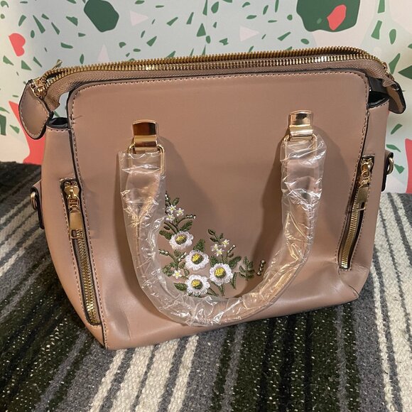 Unbranded Tan Floral Bag - NWOT - Picture 1 of 4